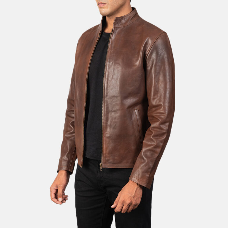 Mens Alex Brown Leather Biker Jacket5971-3-1568982477049